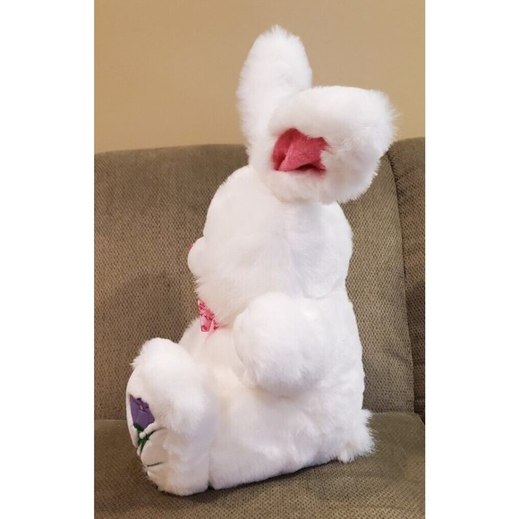 Tb Toy Trading Co Large Rabbit with Appliqued and Embroidered Floral Feet - Picture 2 of 12